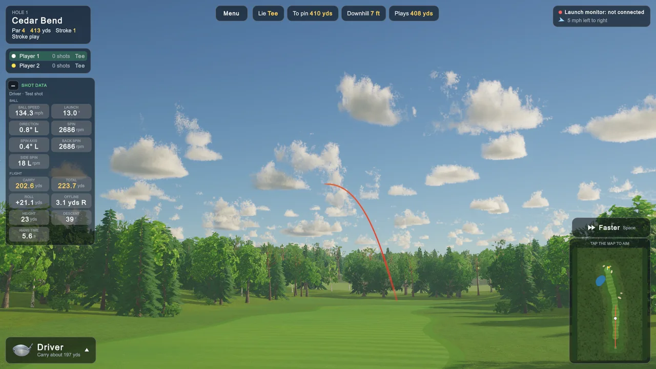 A drive on a lifelike course